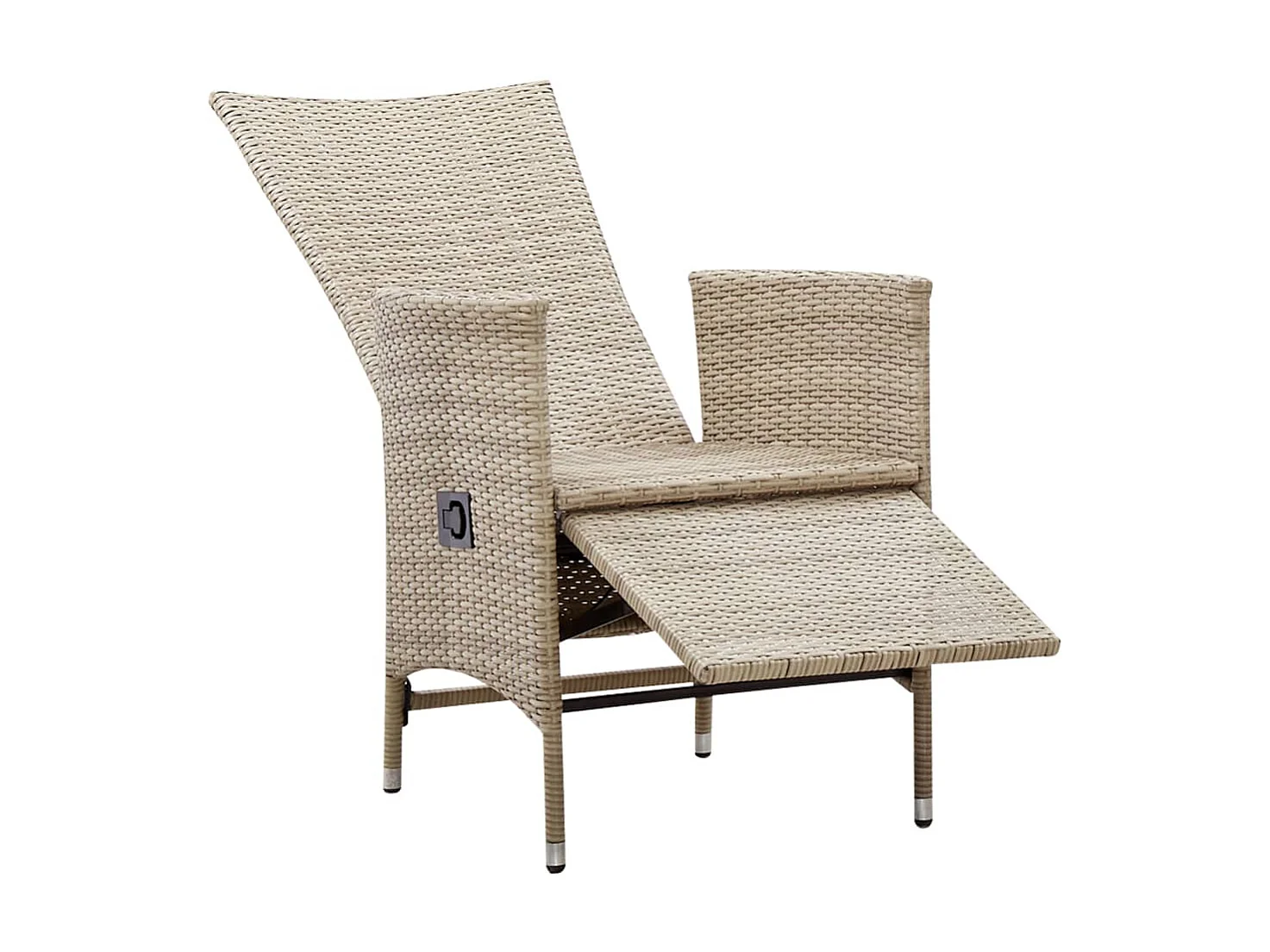 Chaises inclinables 2 pcs et coussins Résine tressée Beige SEF66367