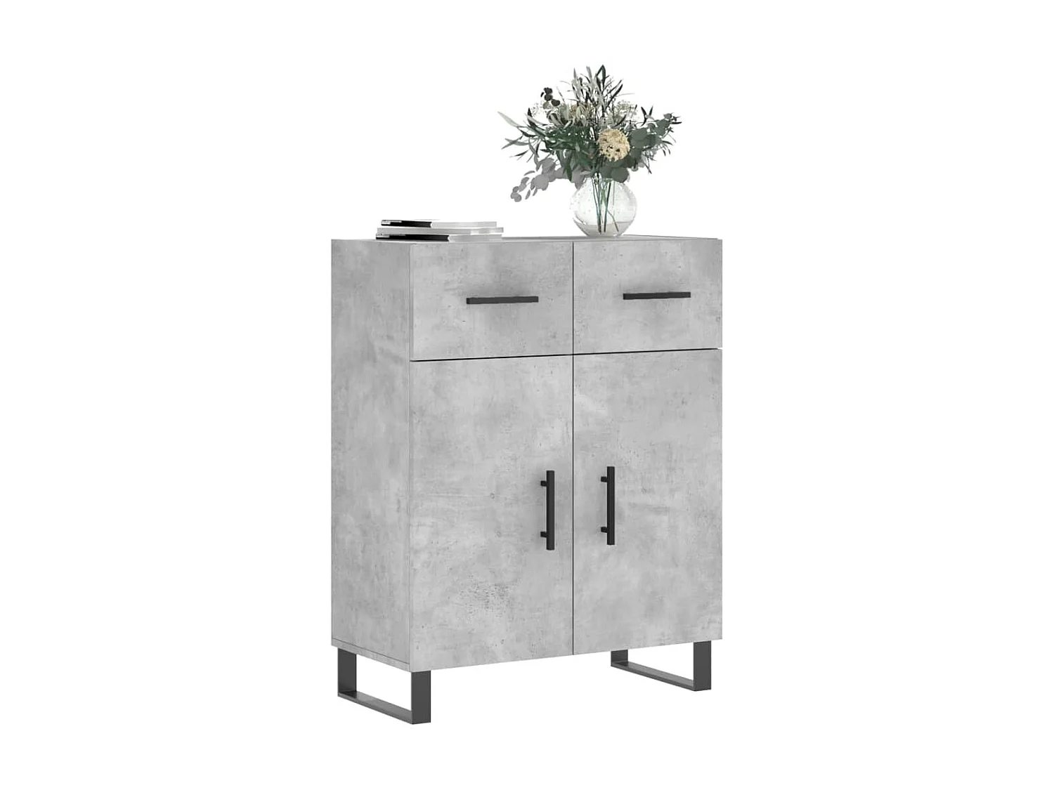 Sideboard Lowboard - Betongrau 69,5x34x90 cm Holzwerkstoff -RM18632