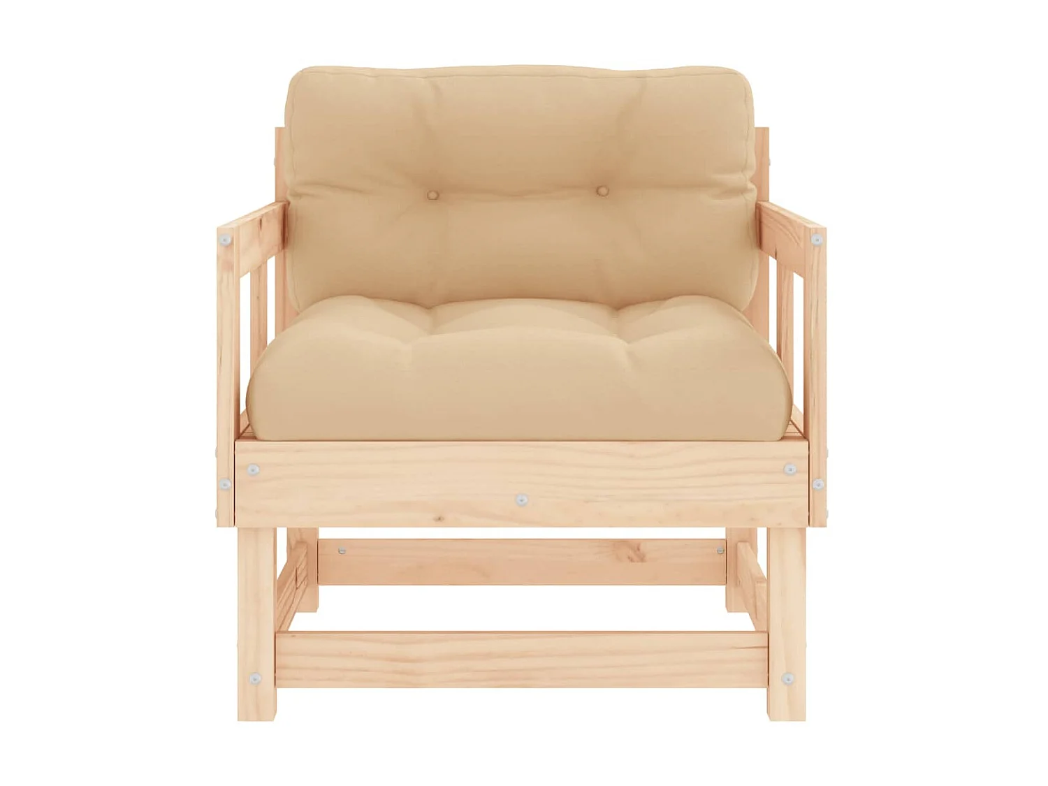 lot de 2 Chaises de jardin avec coussins bois de pin massif PWRS71820