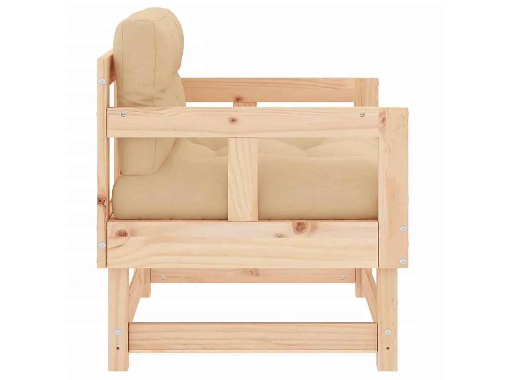 lot de 2 Chaises de jardin avec coussins bois de pin massif PWRS71820