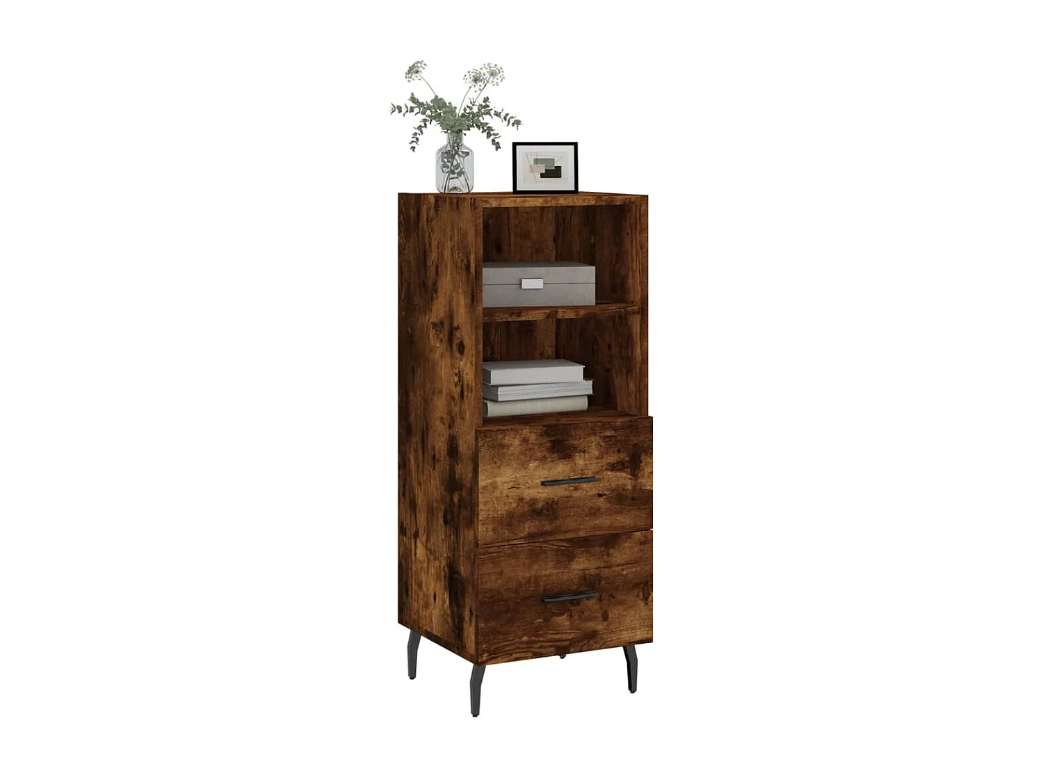Sideboard Anrichte Räuchereiche 34,5x34x90 cm Holzwerkstoff -RM69628