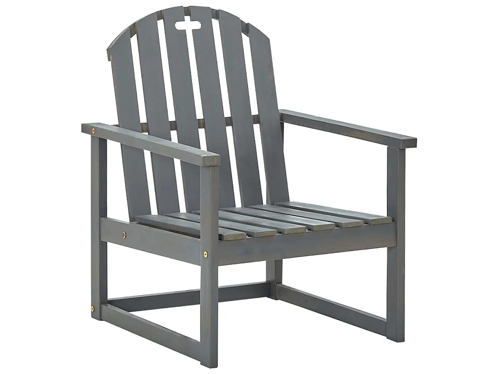 Chaises de jardin 2 pcs Gris Bois d'acacia solide SEF81253
