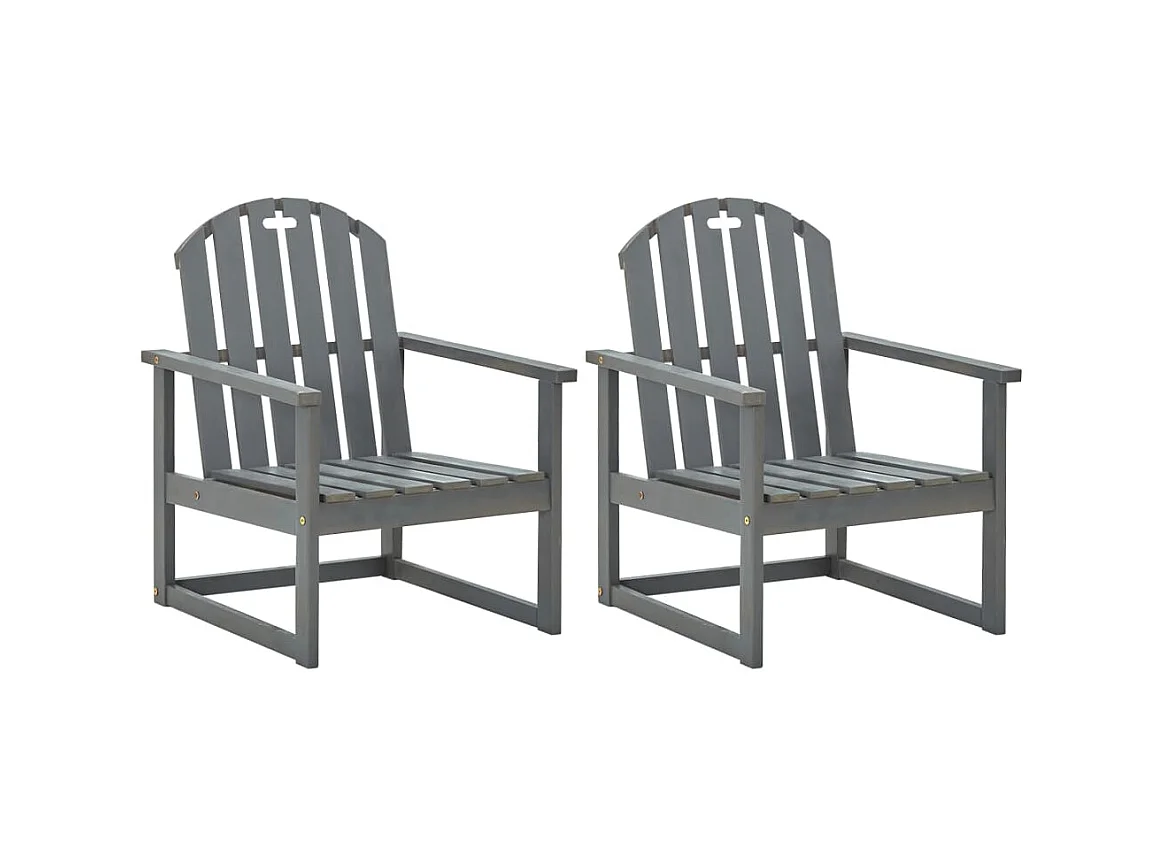 Tuinstoelen 2 st massief acaciahout grijs NL88510
