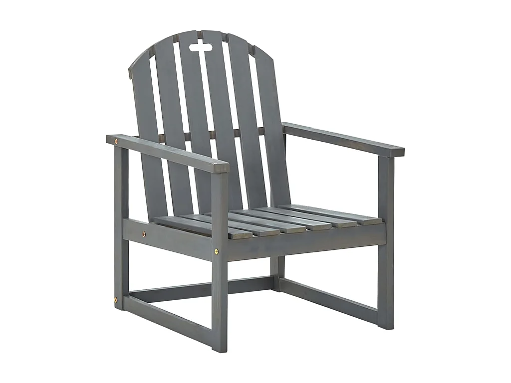 Chaises de jardin 2 pcs Gris Bois d'acacia solide SEF81253