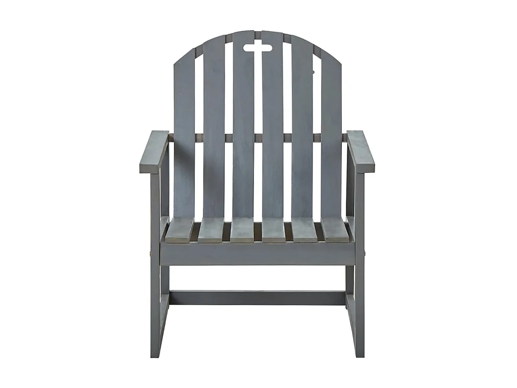 Chaises de jardin 2 pcs Gris Bois d'acacia solide SEF81253