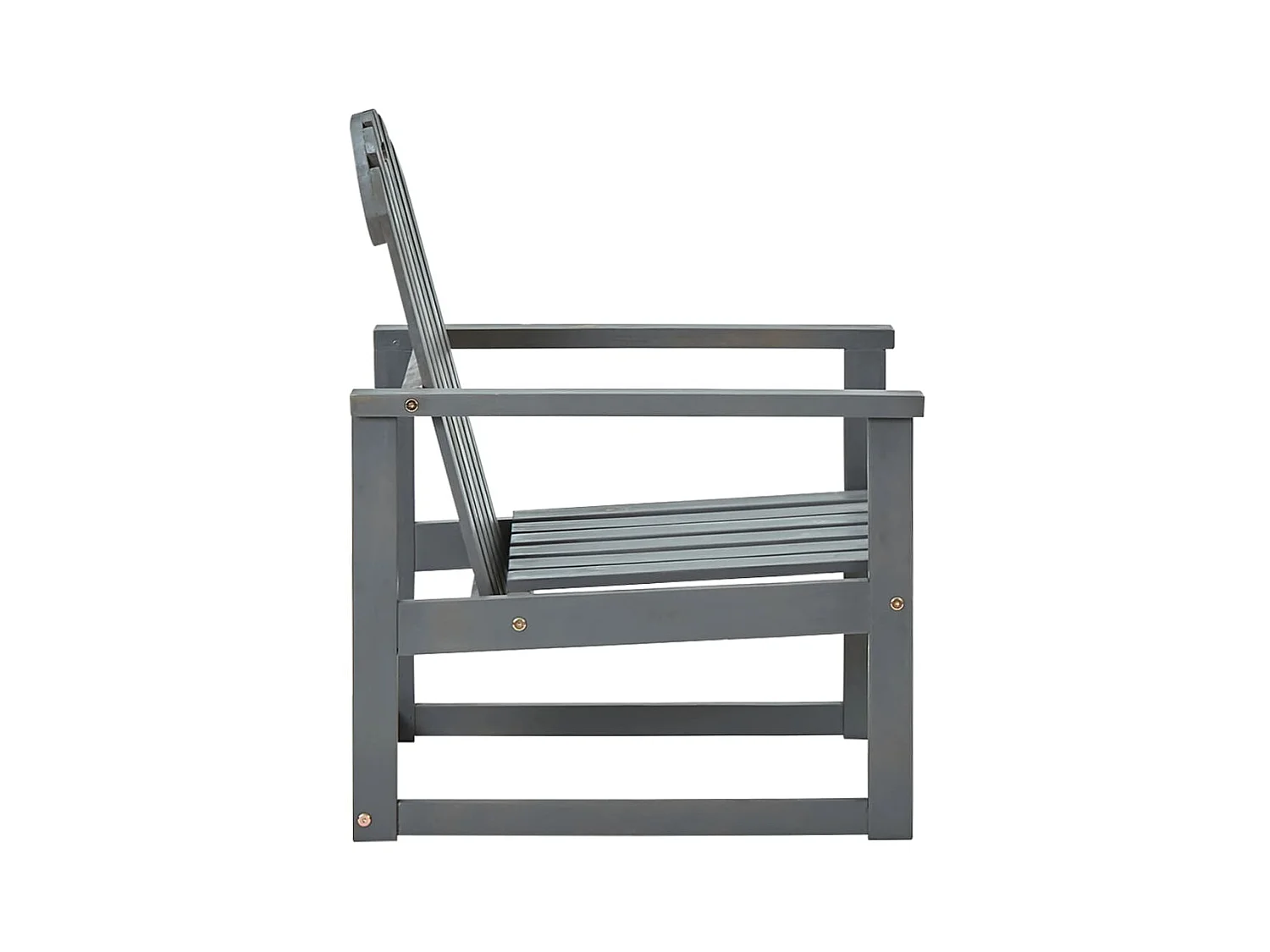 Chaises de jardin 2 pcs Gris Bois d'acacia solide SEF81253