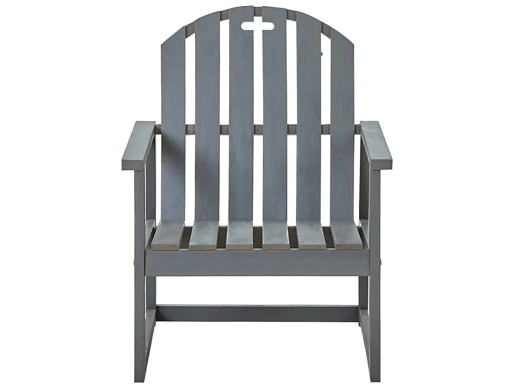 Chaises de jardin 2 pcs Gris Bois d'acacia solide SEF81253