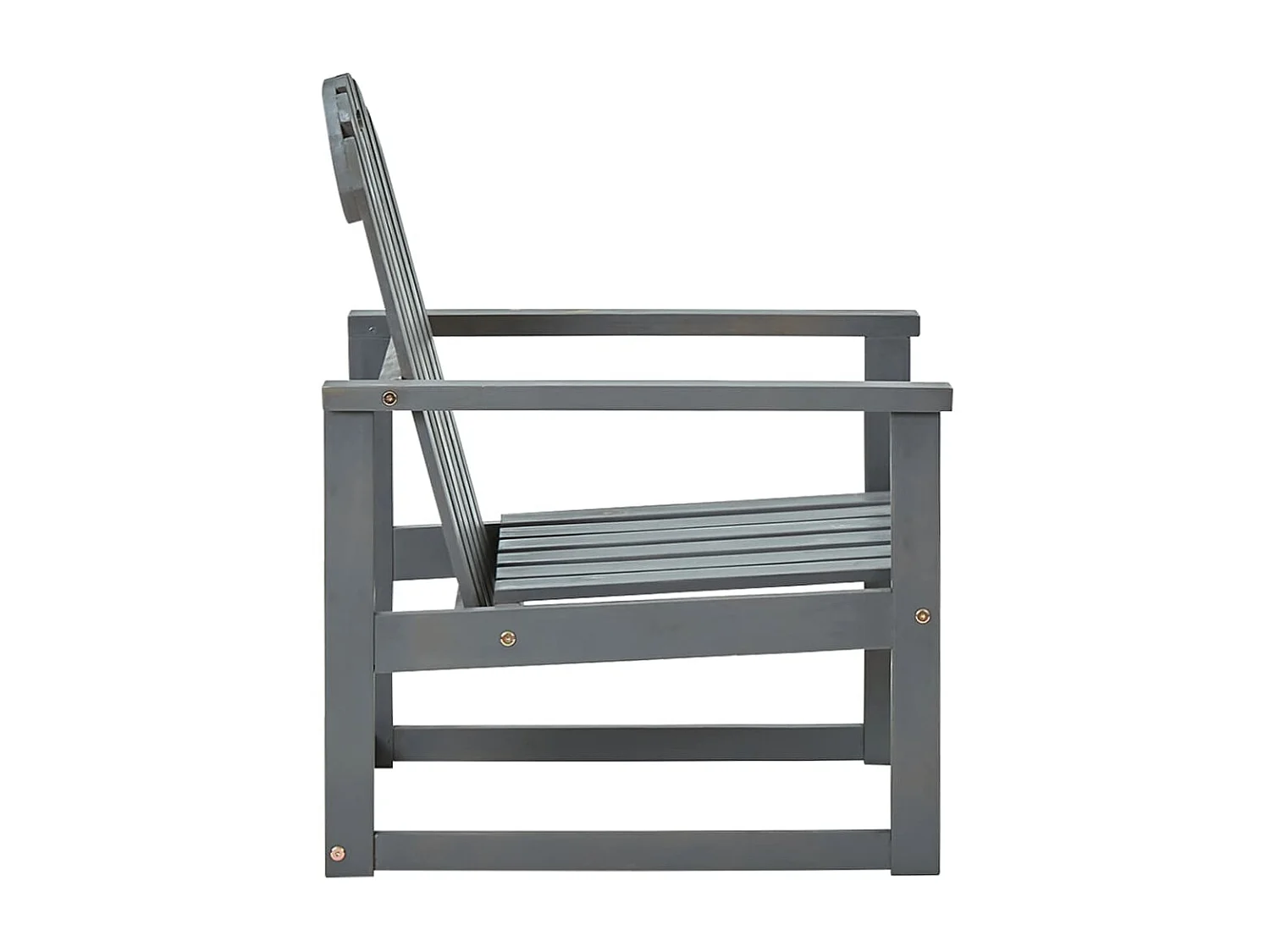 Chaises de jardin 2 pcs Gris Bois d'acacia solide SEF81253