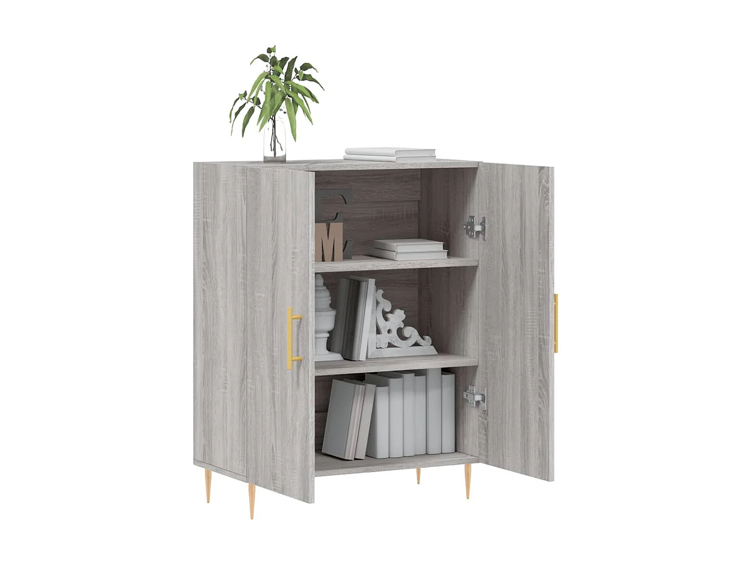 Sideboard Grau Sonoma - Lowboard 69,5x34x90 cm Holzwerkstoff -RM72590
