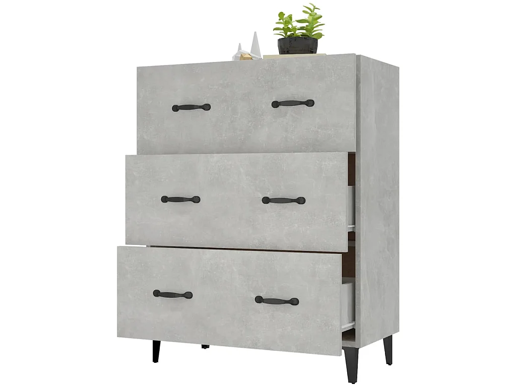 Sideboard Lowboard - Betongrau 69,5x34x90 cm Holzwerkstoff -RM86592