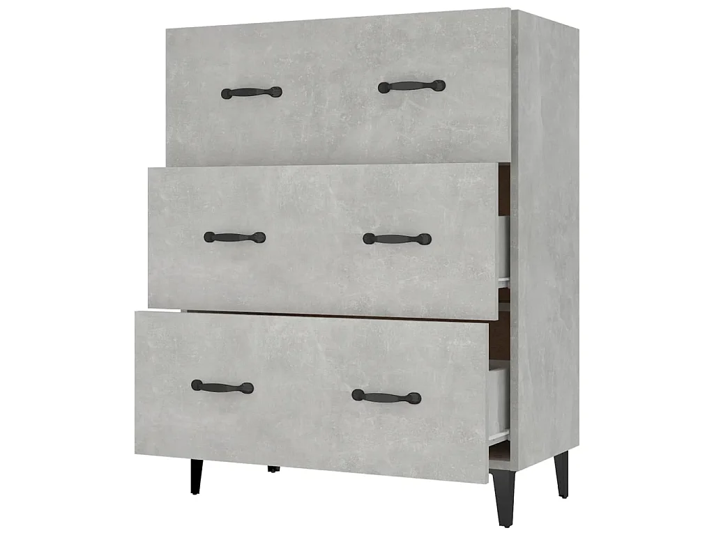 Sideboard Lowboard - Betongrau 69,5x34x90 cm Holzwerkstoff -RM86592