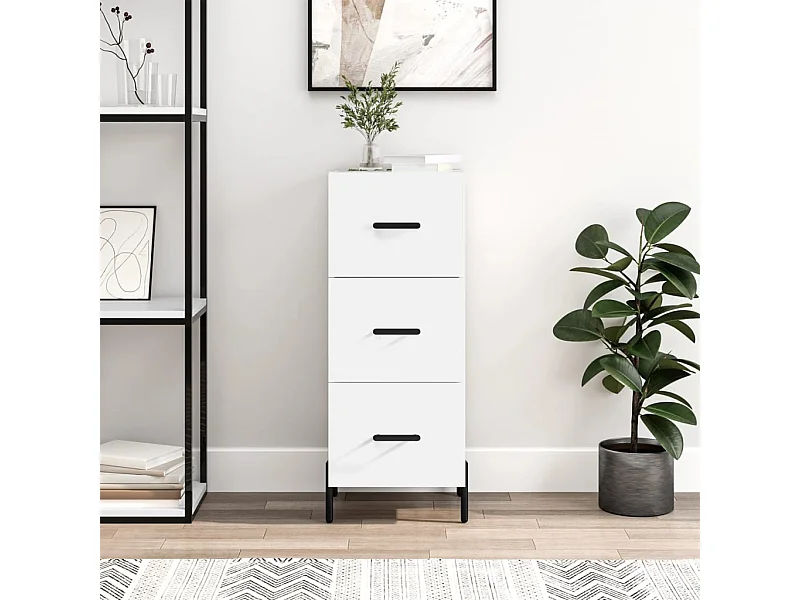 Sideboard Weiß Anrichte 34,5x34x90 cm Holzwerkstoff -RM91998