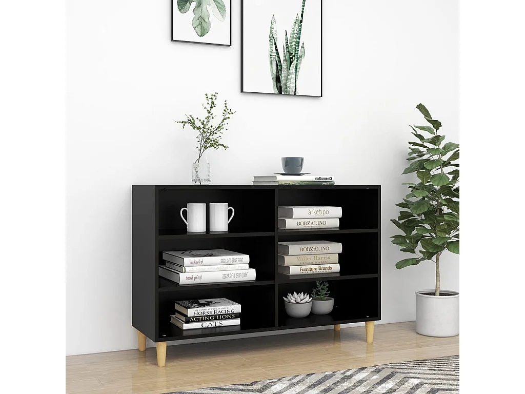 Sideboard Schwarz Anrichte 103,5x35x70 cm Holzwerkstoff -RM65701