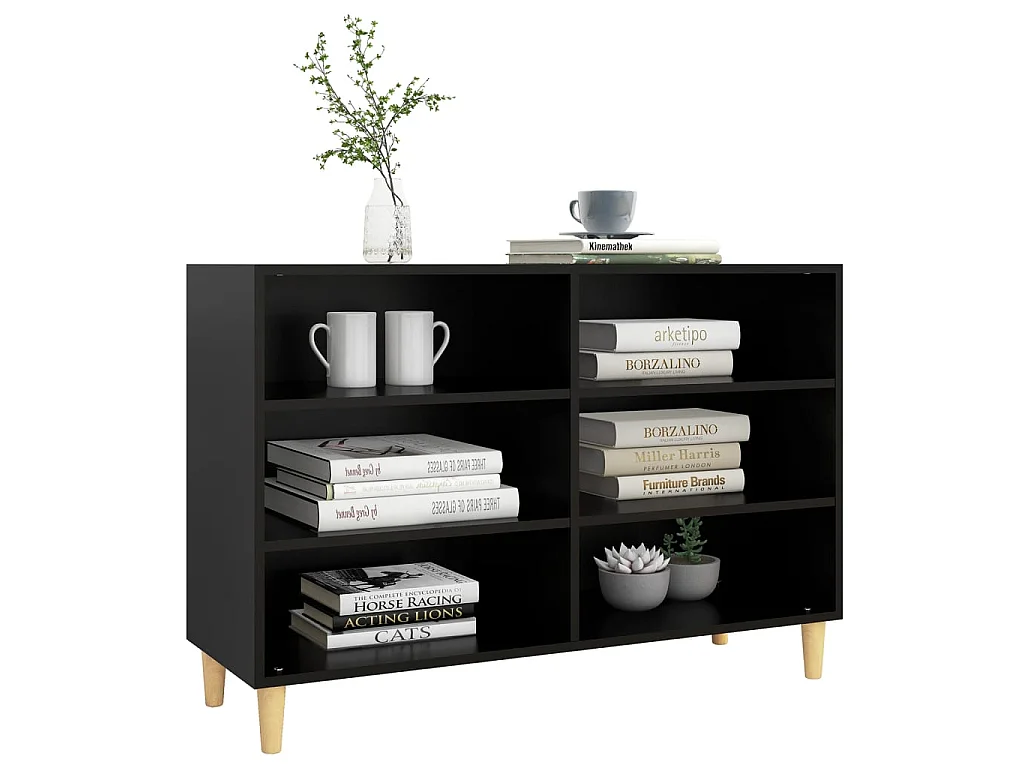 Sideboard Schwarz Anrichte 103,5x35x70 cm Holzwerkstoff -RM65701