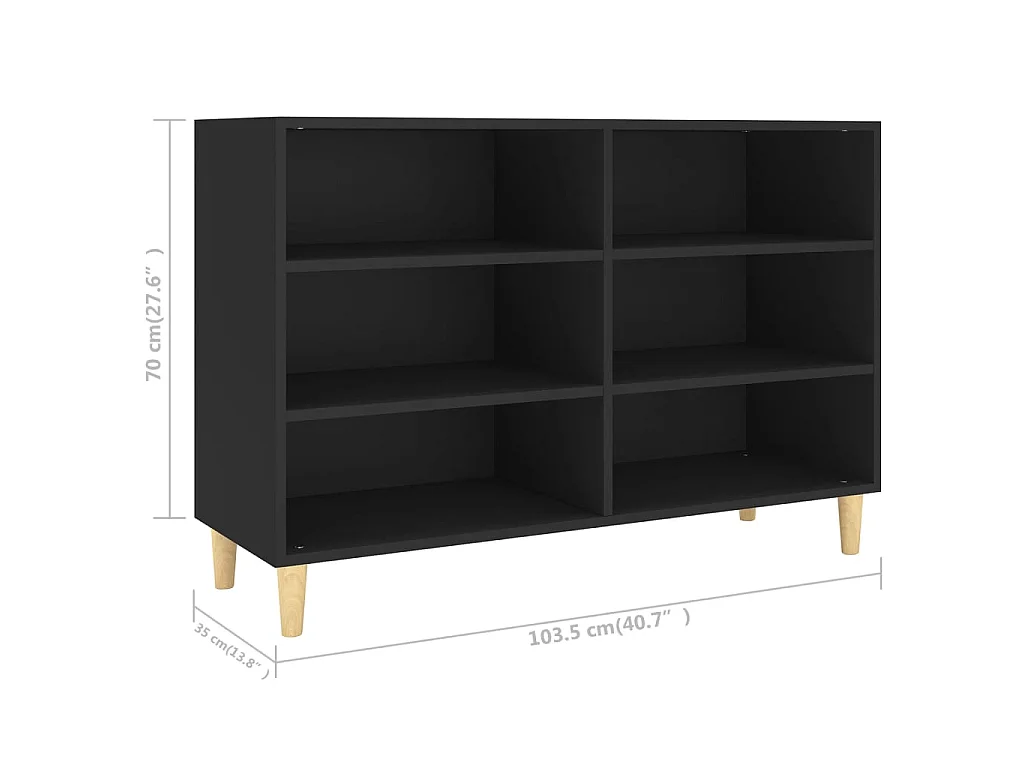 Sideboard Schwarz Anrichte 103,5x35x70 cm Holzwerkstoff -RM65701