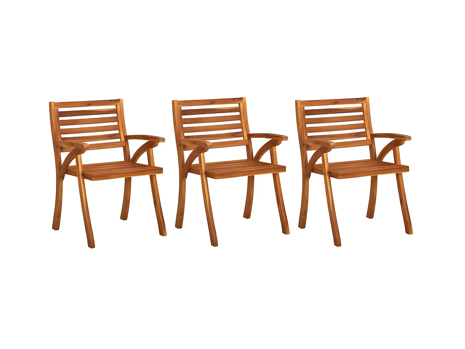 Chaises de jardin 3 pcs Bois d'acacia solide SEF28136