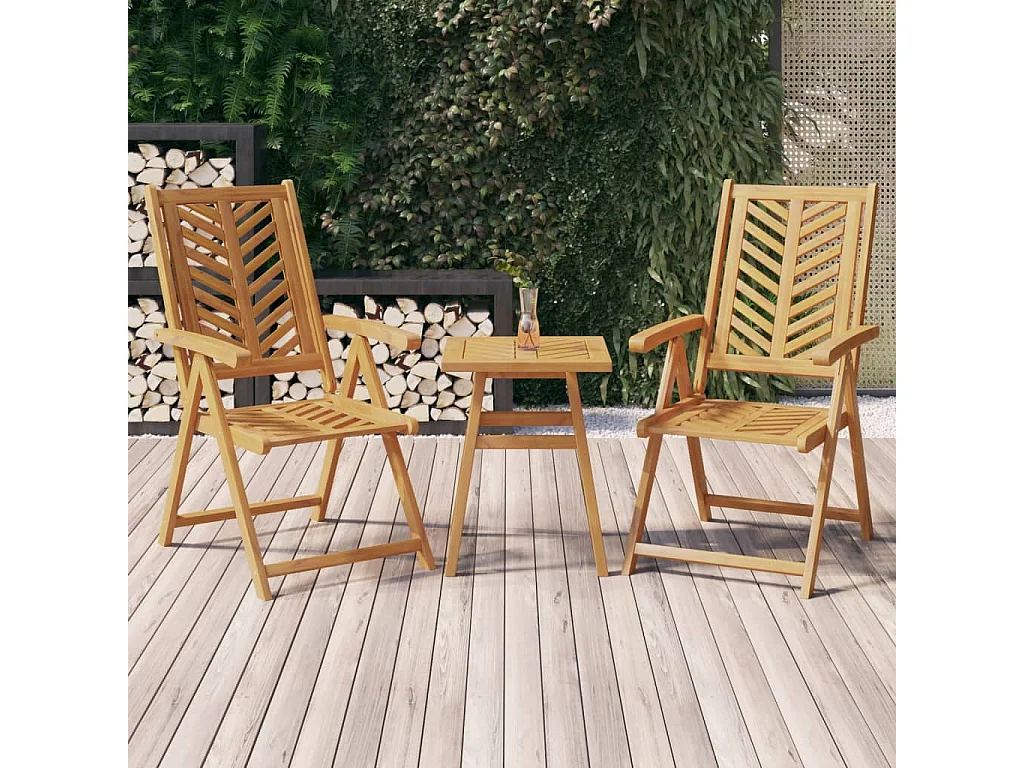 Chaises de jardin inclinables 2 pcs bois massif d'acacia SEF91602