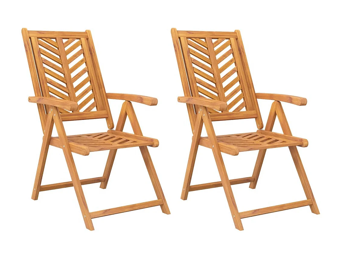 Sillas de jardín reclinables 2 uds madera maciza acacia ES68072