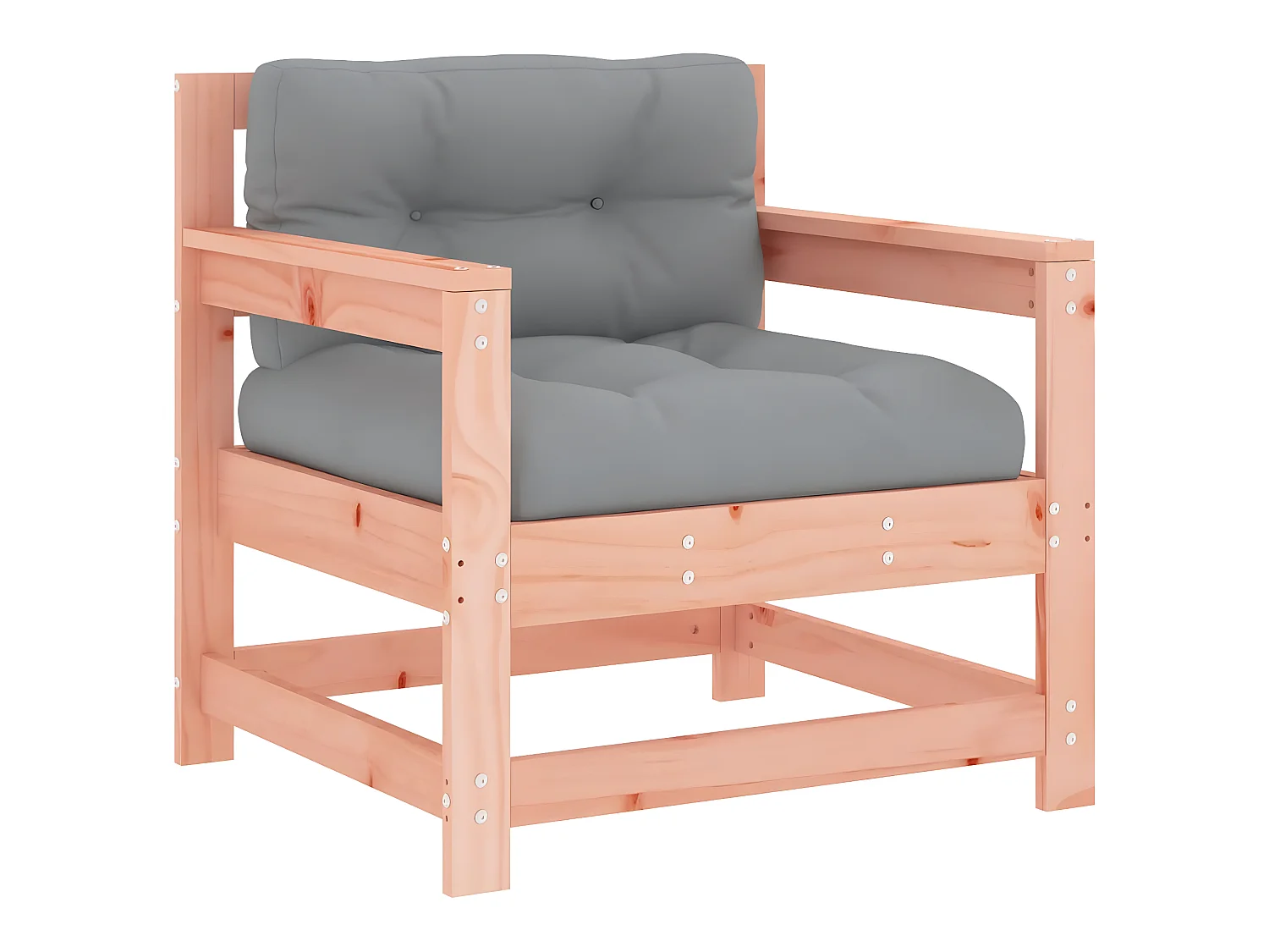 Sillones de jardín y cojines 2 uds madera maciza abeto Douglas ES74440