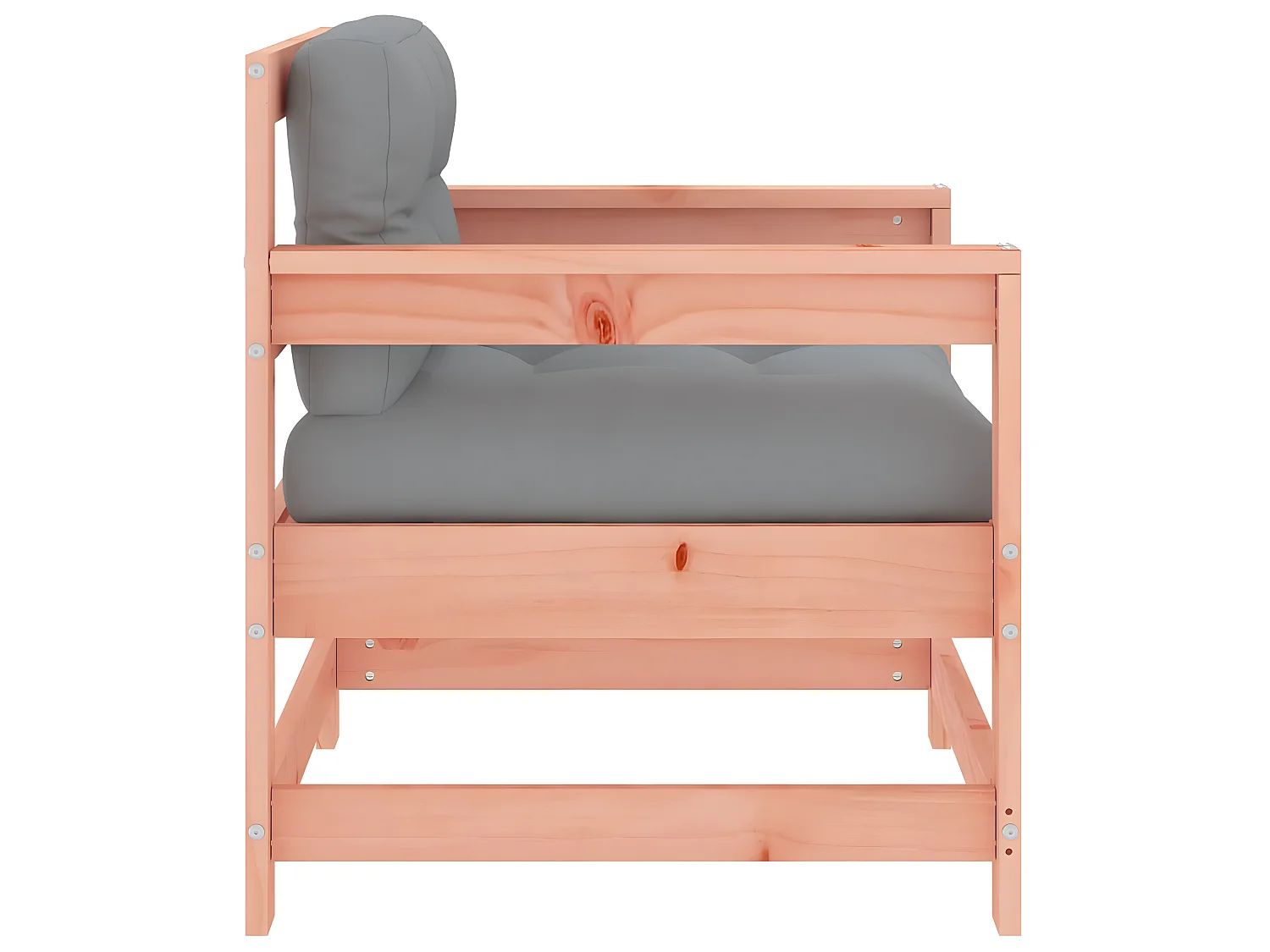 lot de 2 Chaises de jardin avec coussins bois massif douglas PWRS21124