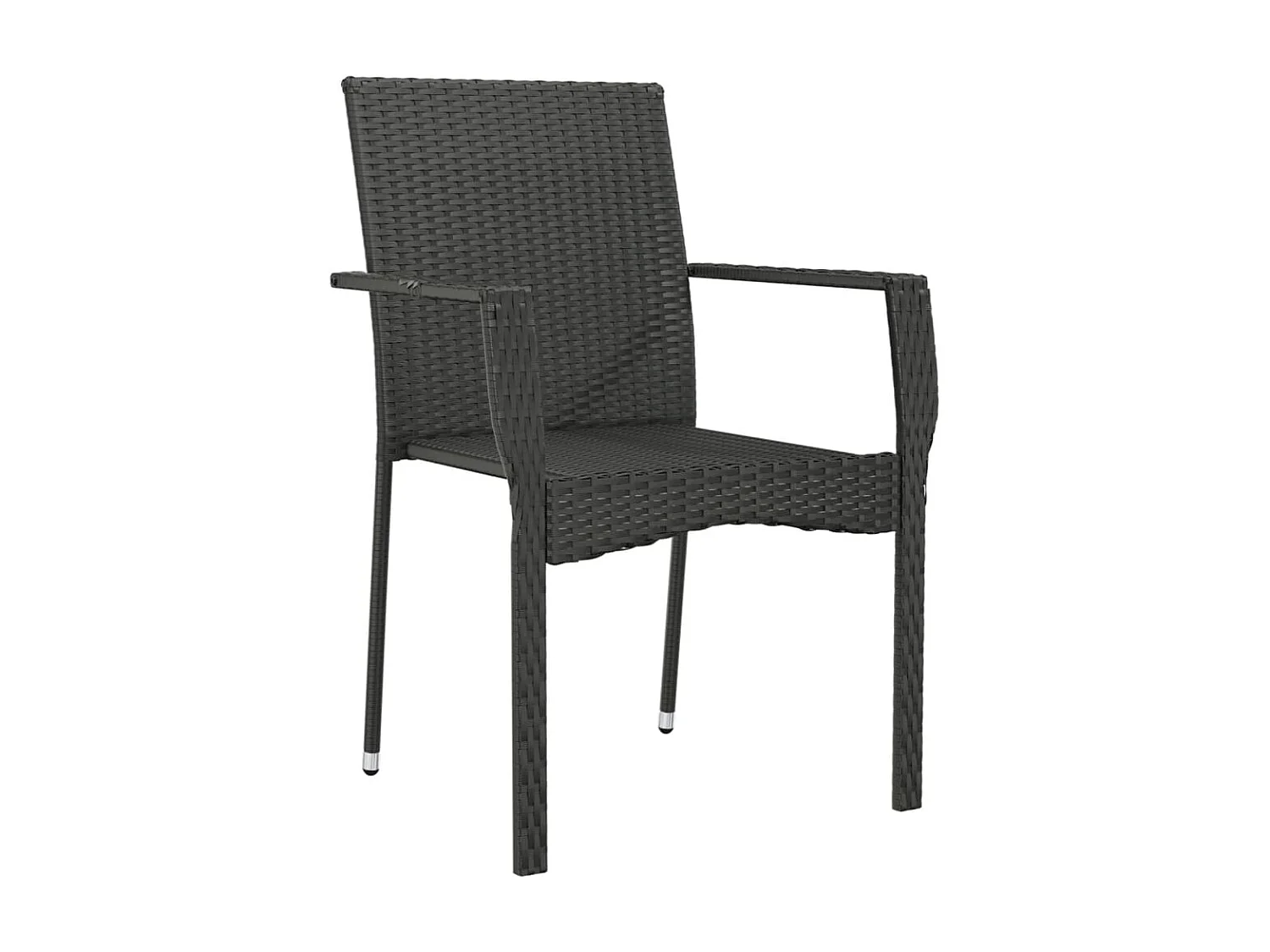 Cadeiras de jardim com almofadões 2 pcs vime PE preto PT347880