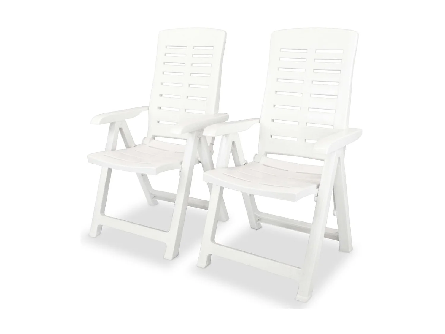 2 pcs Chaises inclinables de jardin Plastique Blanc SEF95727