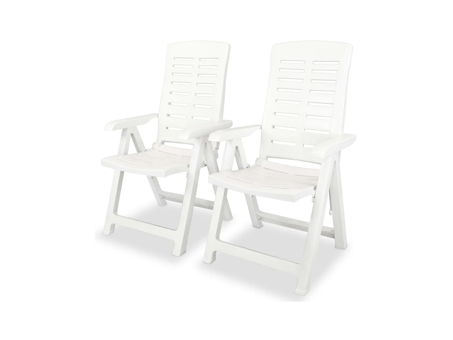2 pcs Chaises inclinables de jardin Plastique Blanc SEF95727