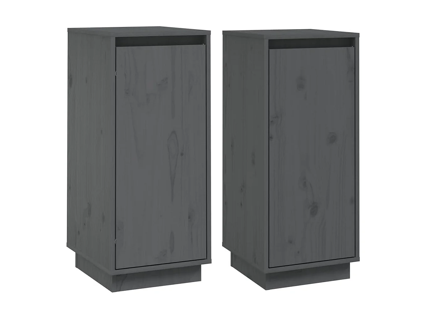 Sideboards Grau im 2er-Set Anrichten 31,5x34x75 cm Massivholz Kiefer -RM34520
