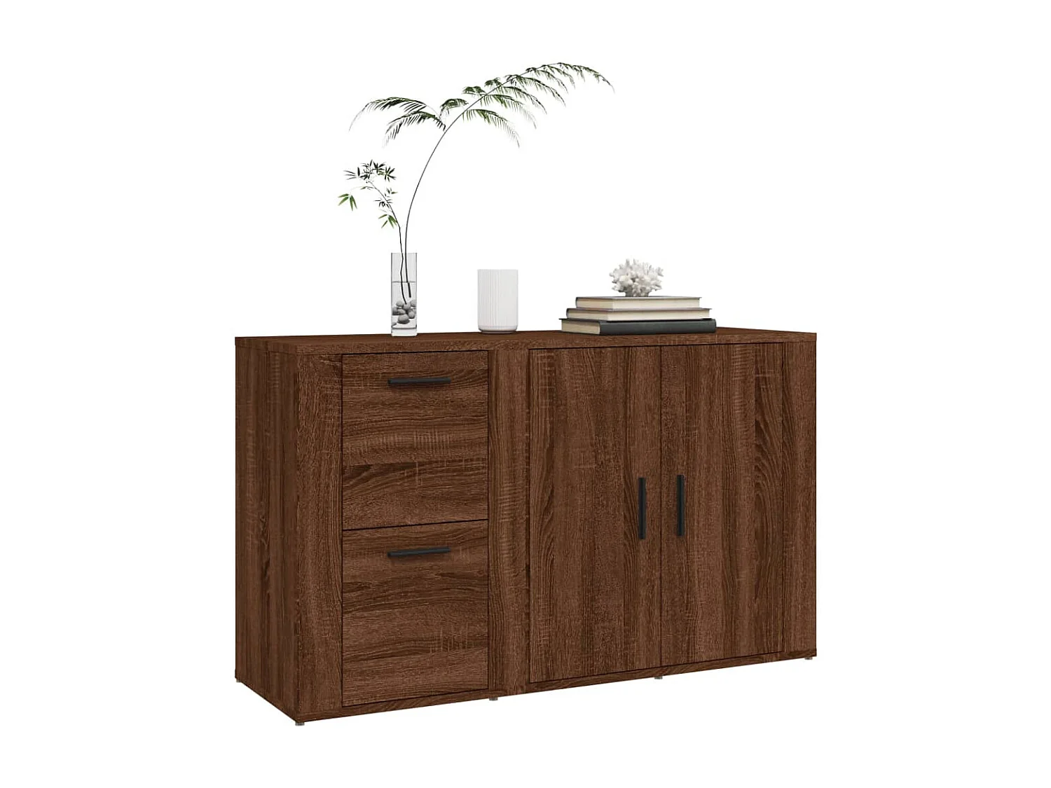 Sideboard Lowboard - Braun Eichen-Optik 100x33x59,5 cm Holzwerkstoff -RM49512