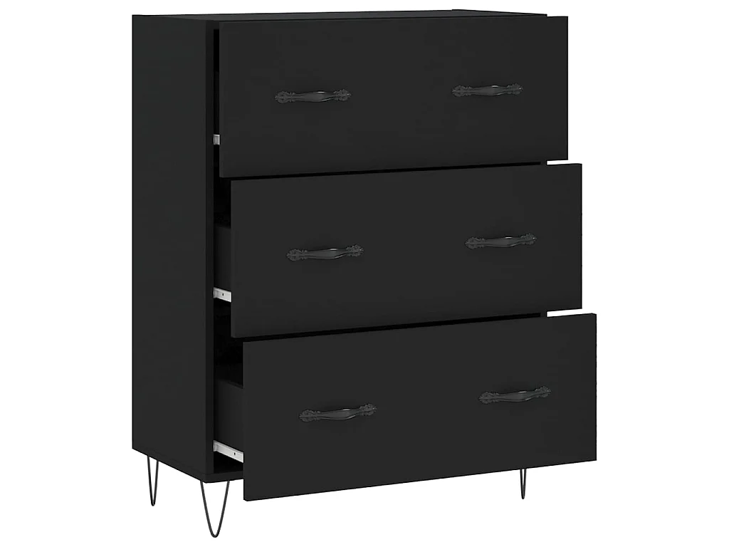 Sideboard Schwarz Anrichte 69,5x34x90 cm Holzwerkstoff -RM35495