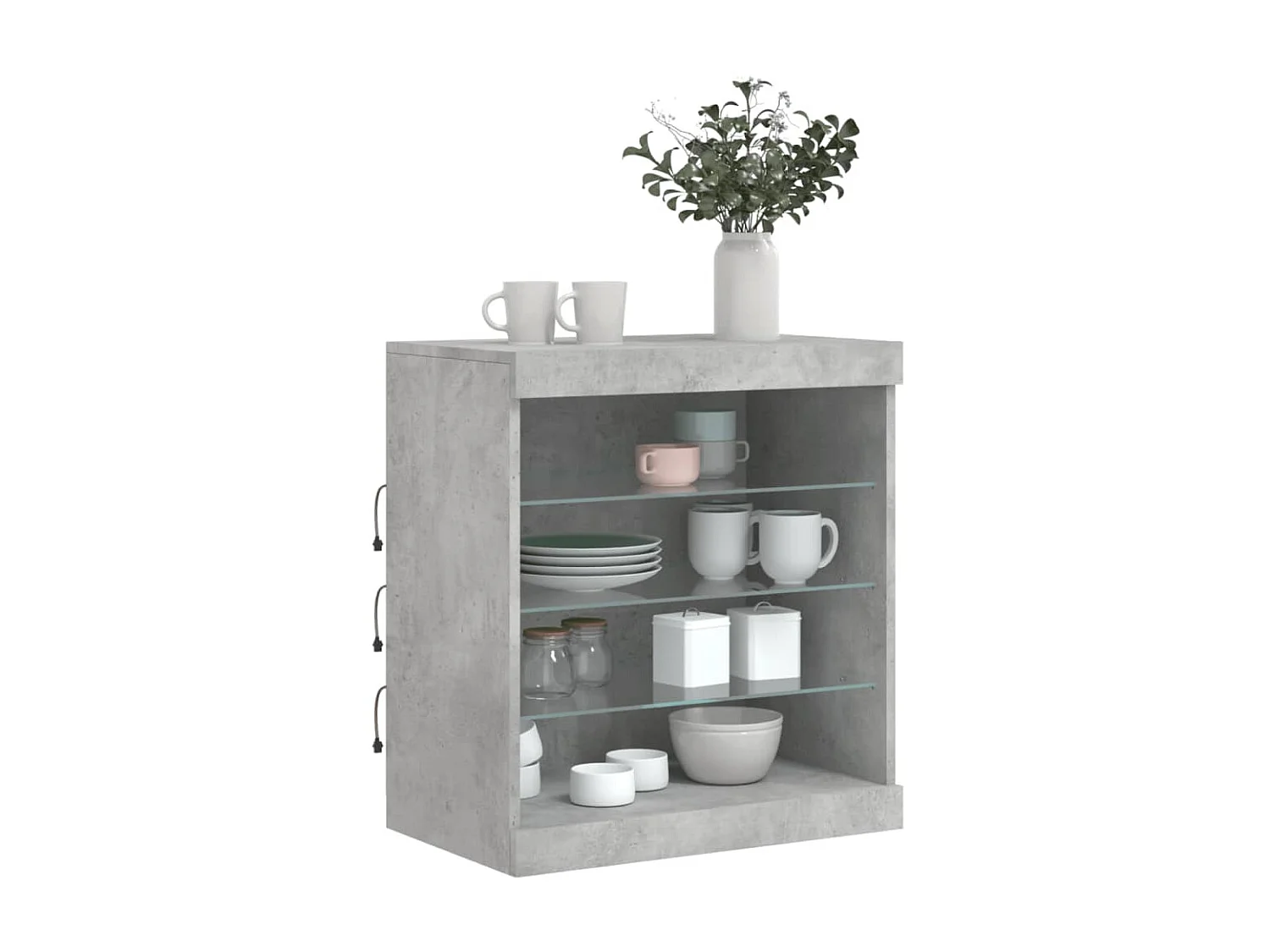 Sideboard mit LED-Leuchten - Anrichte Betongrau 60,5x37x67 cm -RM74646