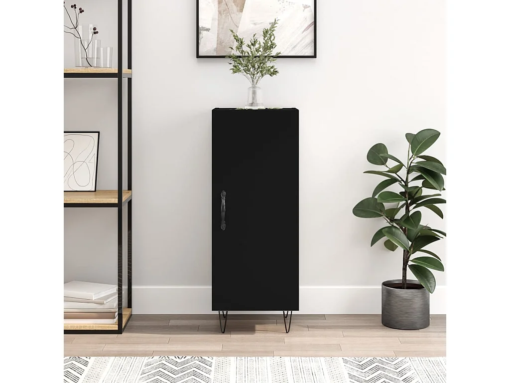 Sideboard Schwarz Anrichte 34,5x34x90 cm Holzwerkstoff -RM92485