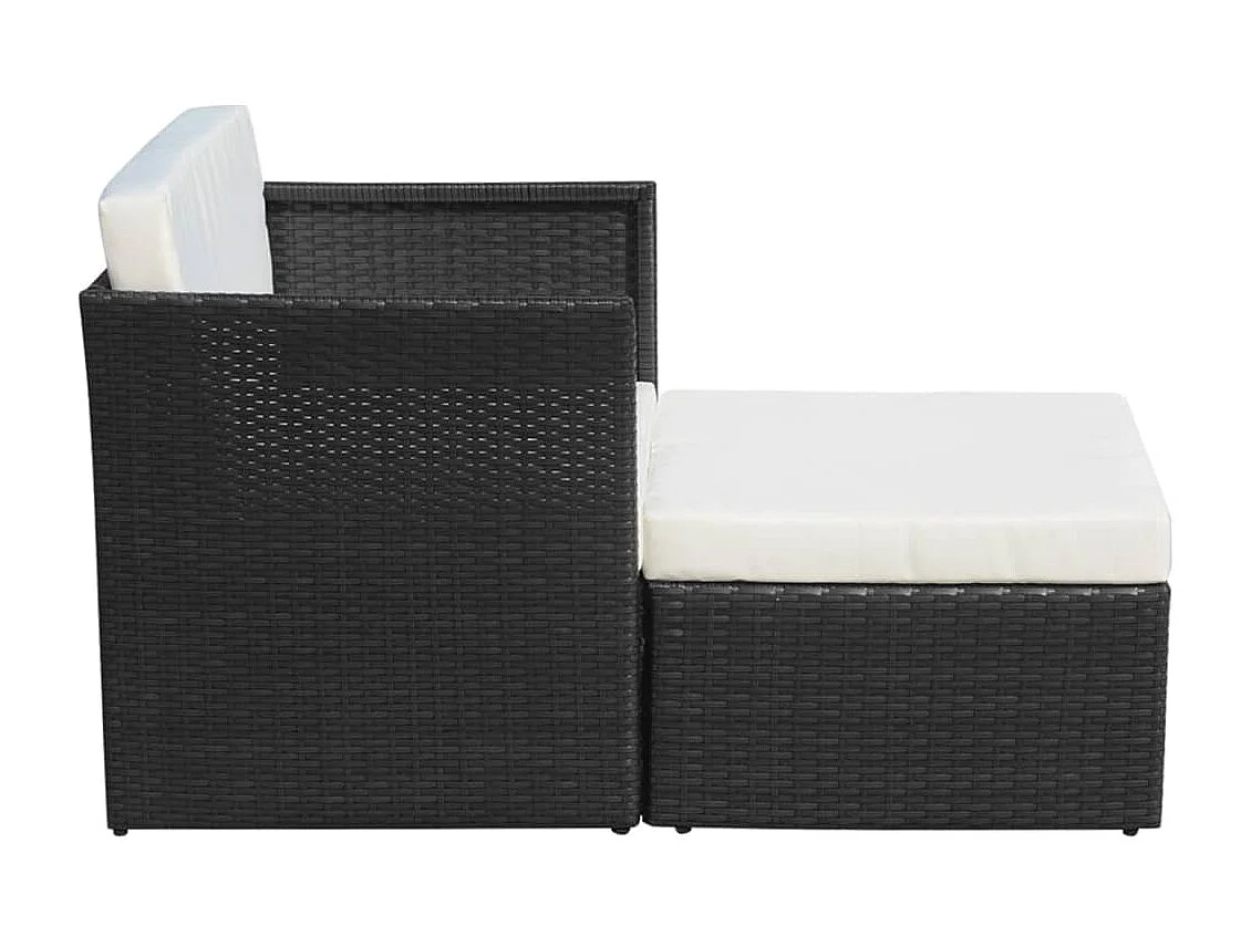 Cadeira de jardim com banco vime preto PT913986