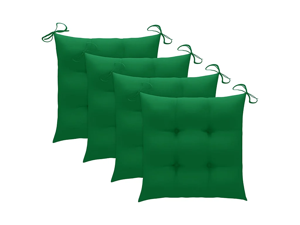 Chaises de jardin avec coussins vert 3 pcs Bois de teck massif SEF99614