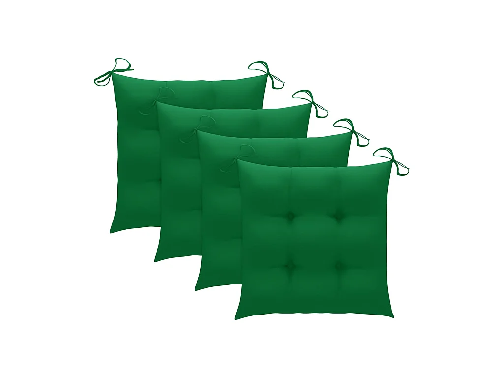 Chaises de jardin avec coussins vert 3 pcs Bois de teck massif SEF99614
