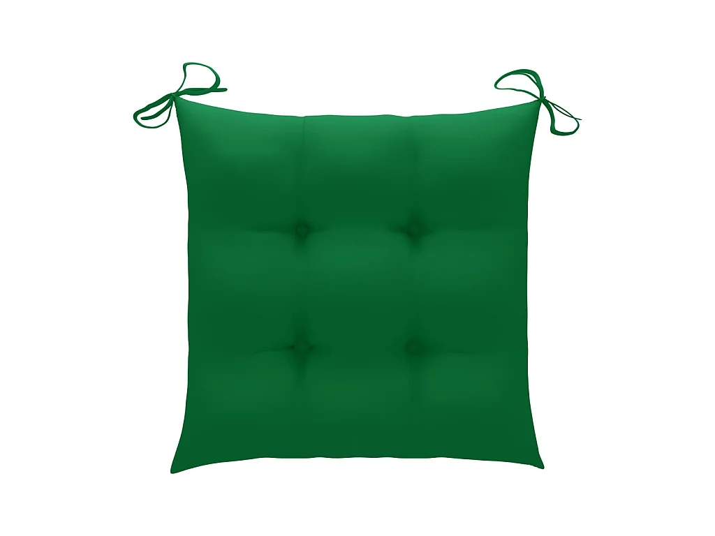 Chaises de jardin avec coussins vert 3 pcs Bois de teck massif SEF99614