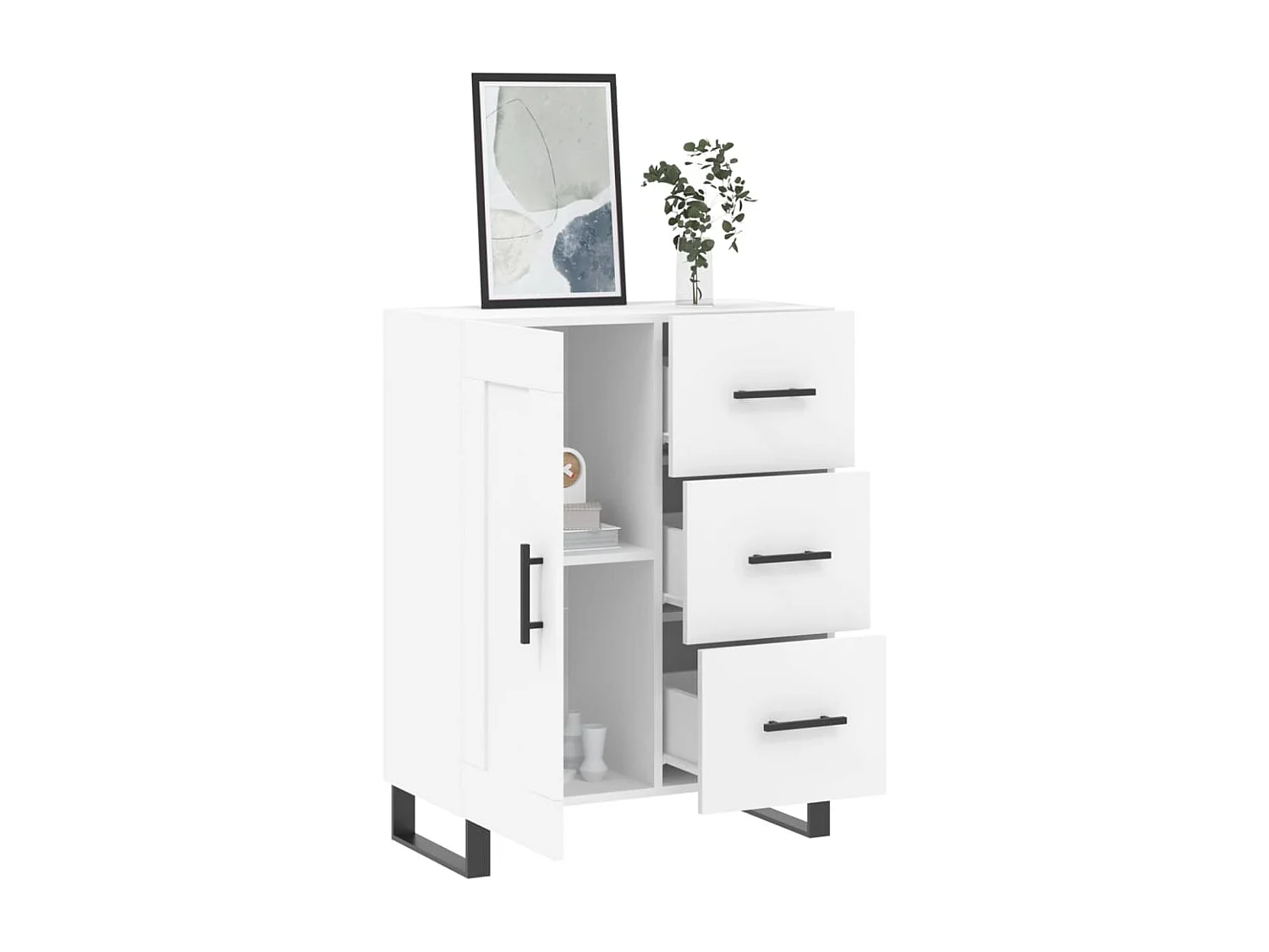 Sideboard Weiß Anrichte 69,5x34x90 cm Holzwerkstoff -RM38255