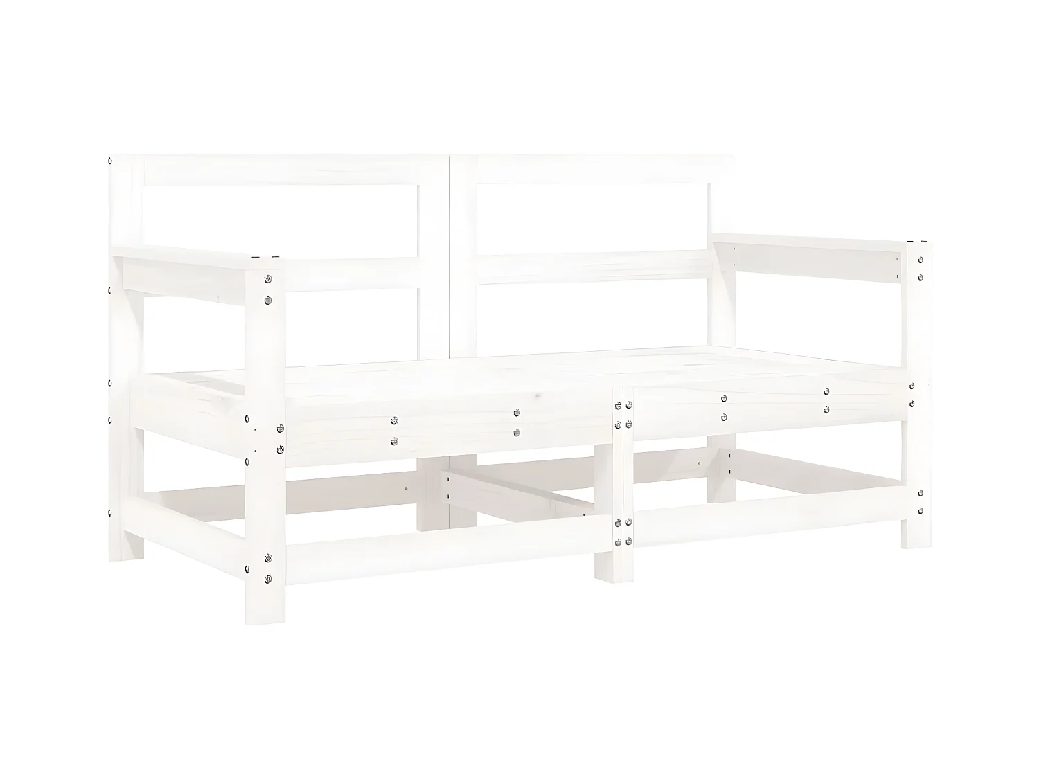 lot de 2 Chaises de jardin avec coussins blanc bois de pin massif PWRS38545