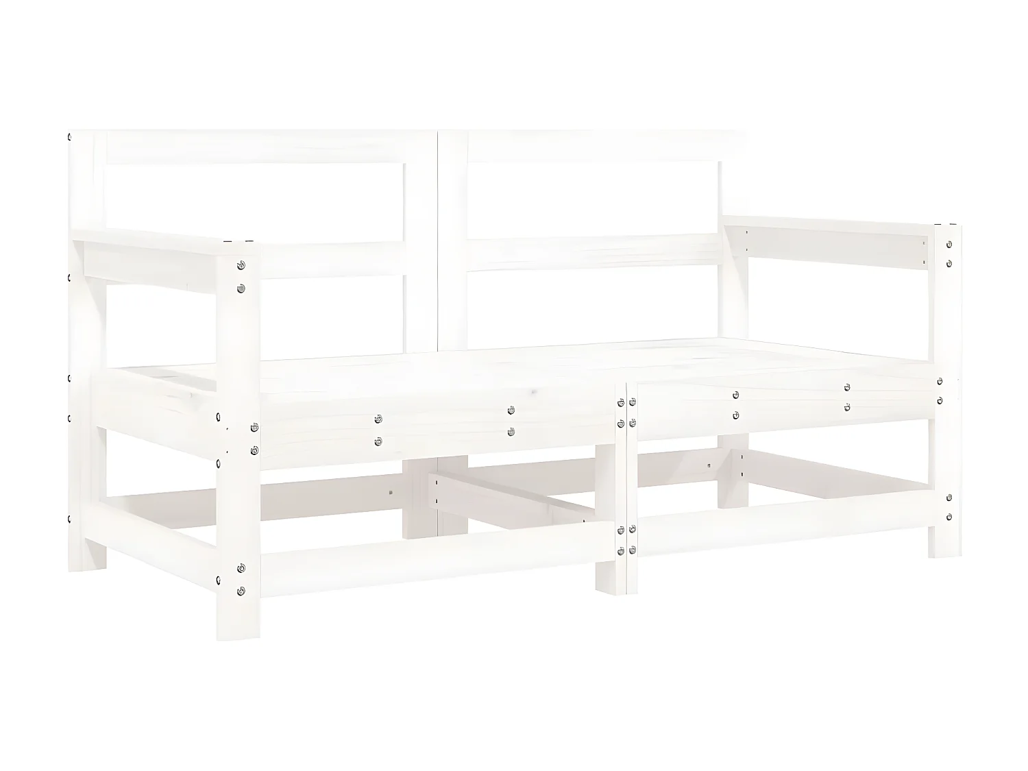 lot de 2 Chaises de jardin avec coussins blanc bois de pin massif PWRS38545