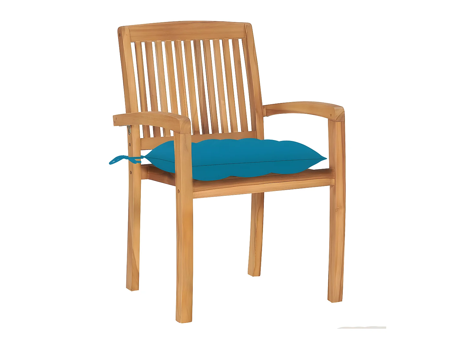 Sillas de jardín 2 uds madera de teca con cojines azul claro ES87128