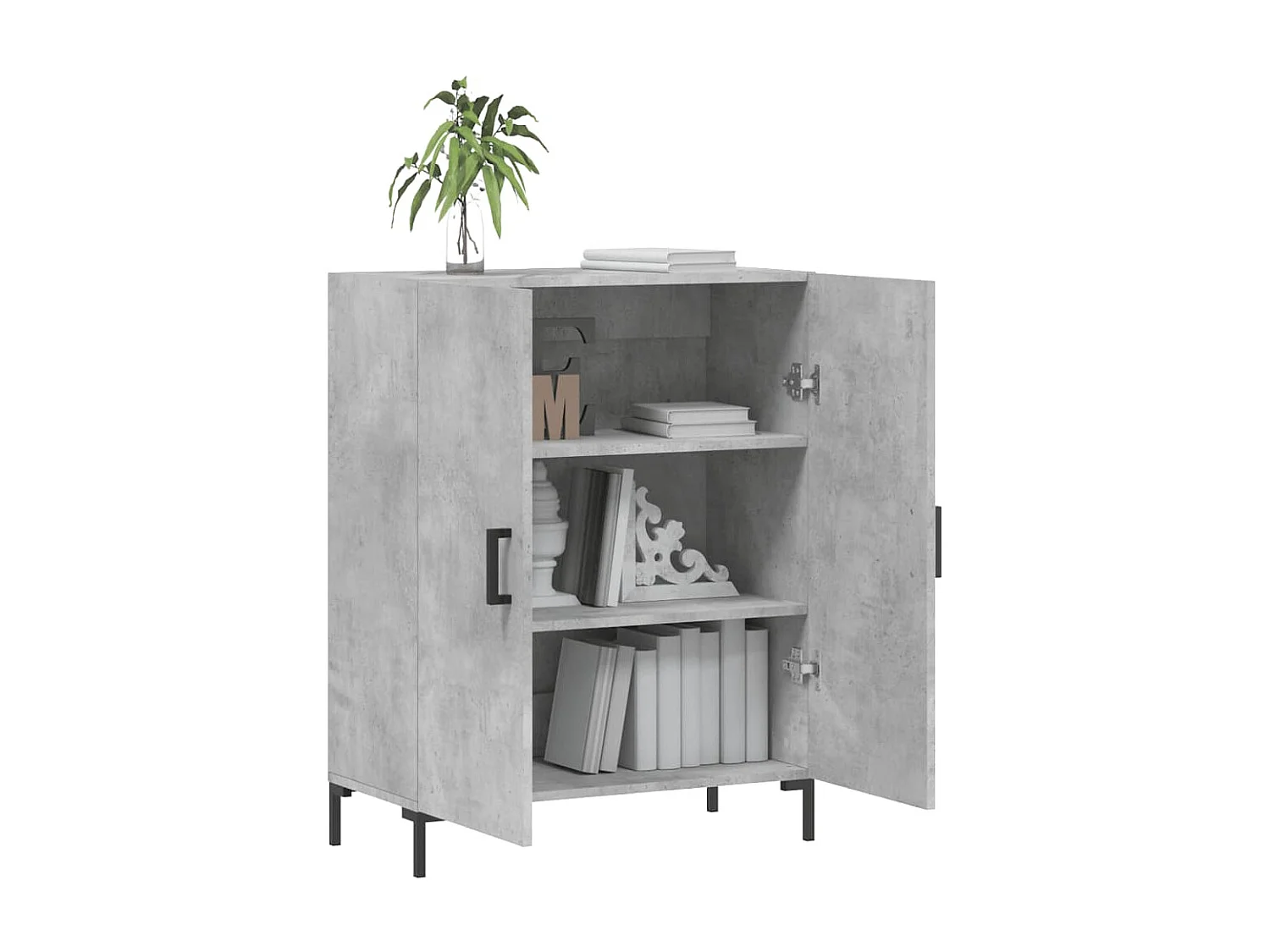 Sideboard Lowboard - Betongrau 69,5x34x90 cm Holzwerkstoff -RM71668