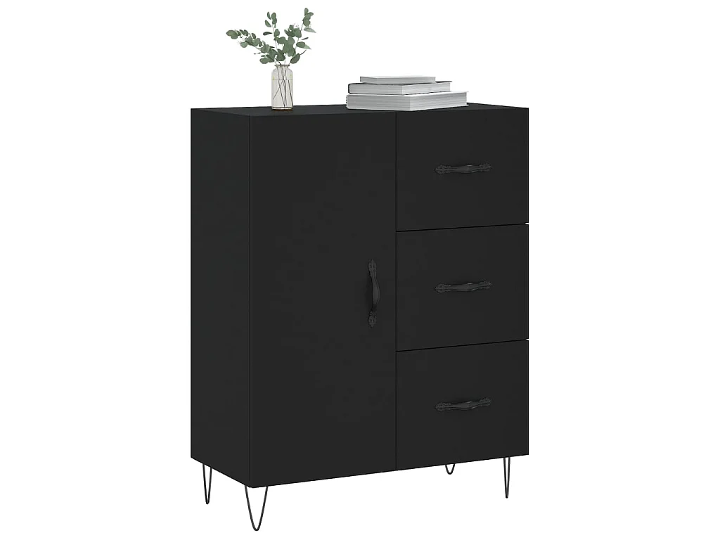 Sideboard Schwarz Anrichte 69,5x34x90 cm Holzwerkstoff -RM51056
