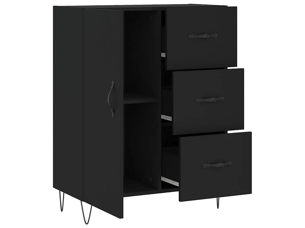 Sideboard Schwarz Anrichte 69,5x34x90 cm Holzwerkstoff -RM51056