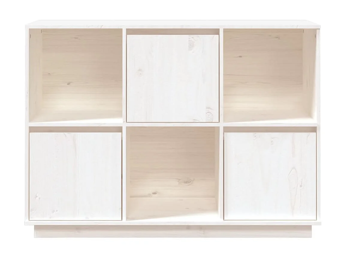 Sideboard Weiß Anrichte 110,5x35x80 cm Massivholz Kiefer -RM33842