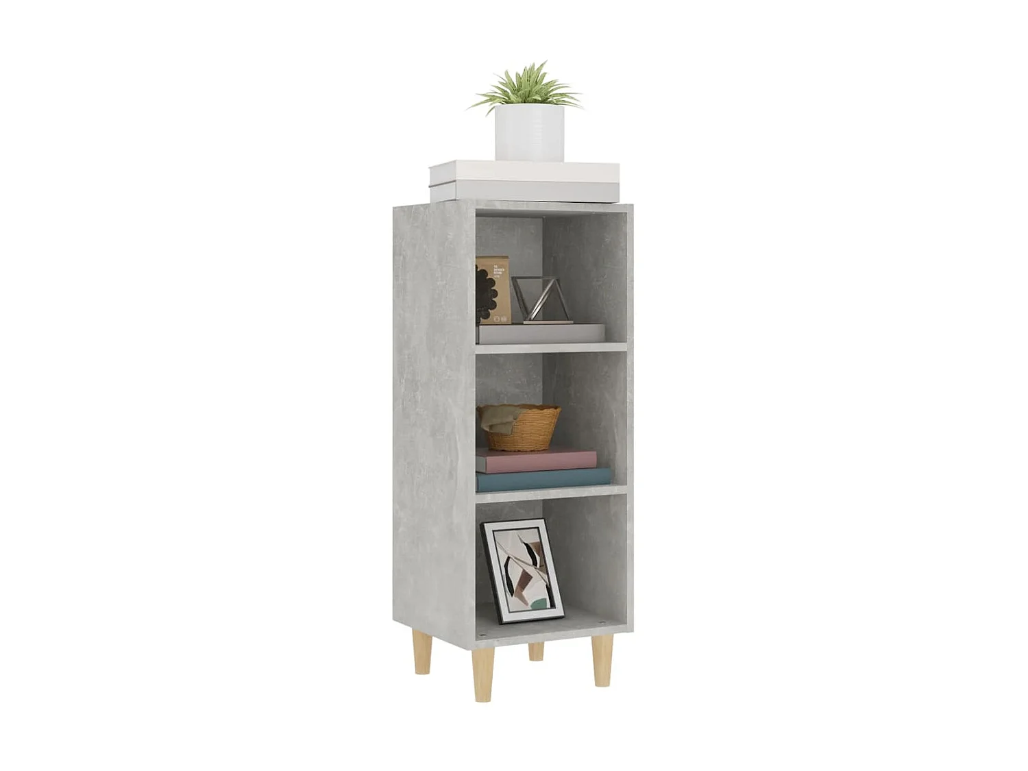 Sideboard Lowboard - Betongrau 34,5x32,5x90 cm Holzwerkstoff -RM64748