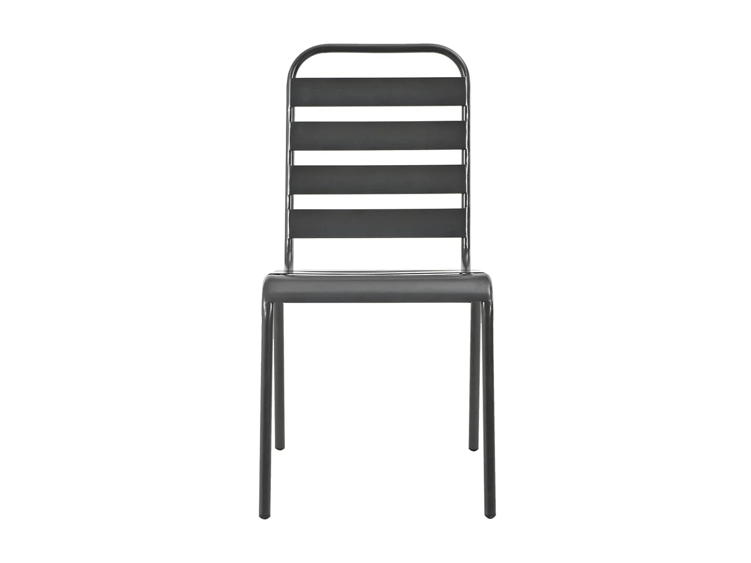 Chaises d'extérieur 4 pcs Design à lattes Acier Gris foncé SEF42860