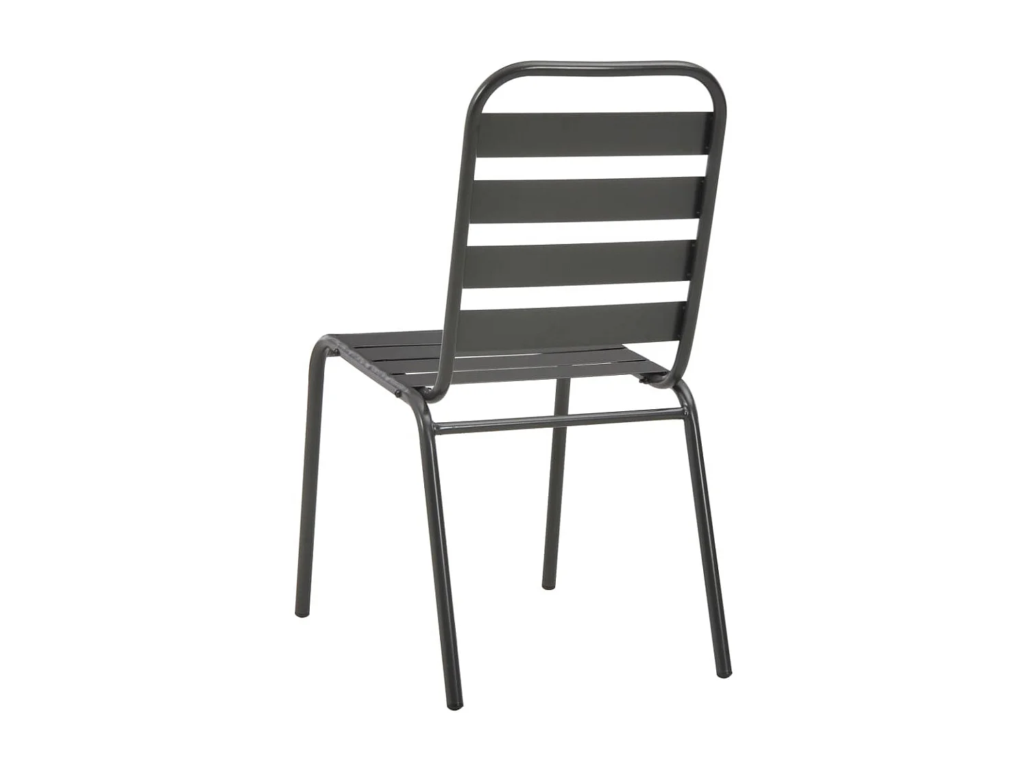 Chaises d'extérieur 4 pcs Design à lattes Acier Gris foncé SEF42860