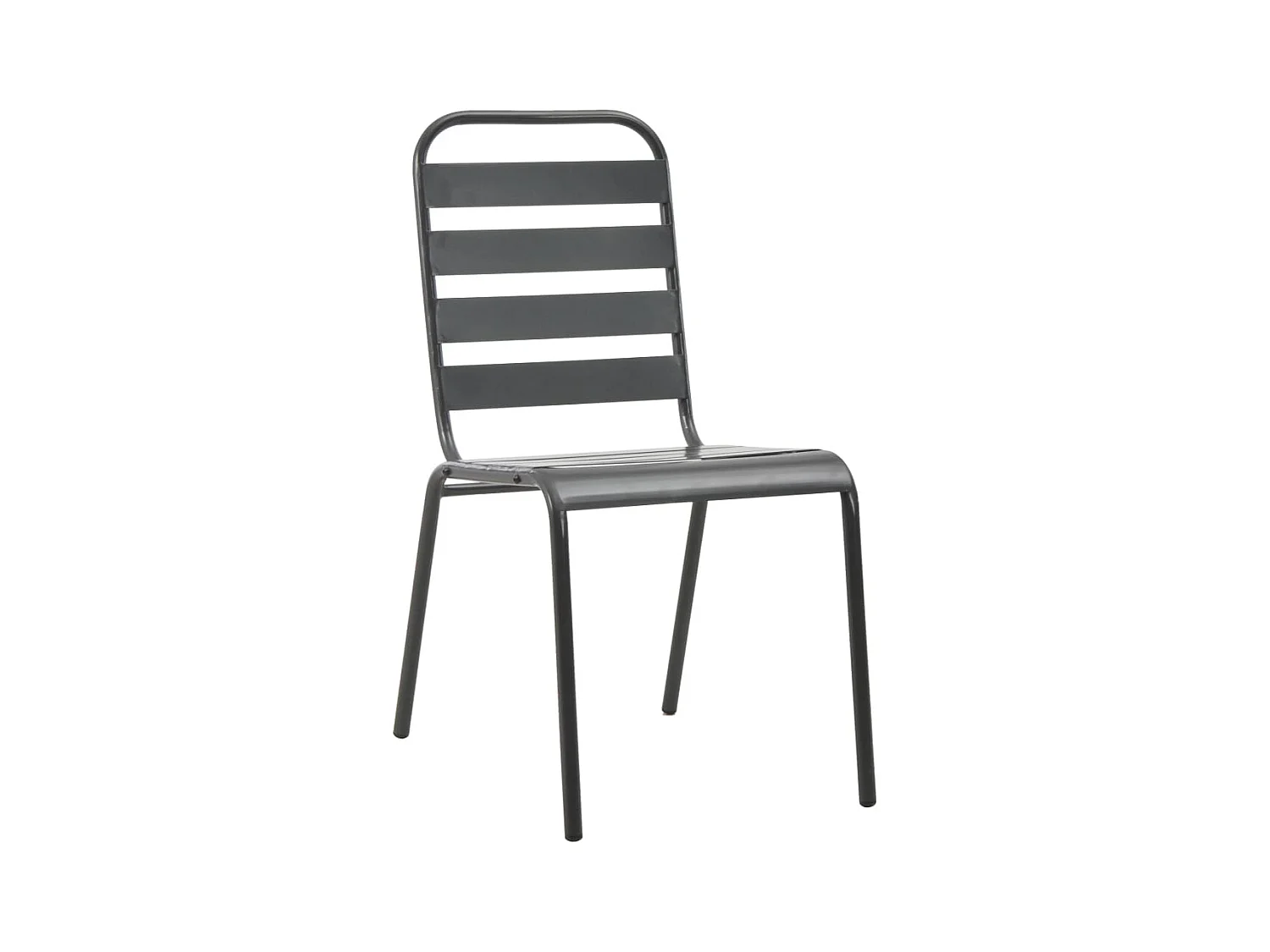 Chaises d'extérieur 4 pcs Design à lattes Acier Gris foncé SEF42860