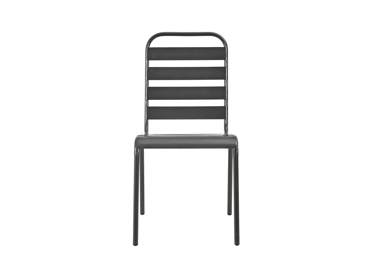 Chaises d'extérieur 4 pcs Design à lattes Acier Gris foncé SEF42860