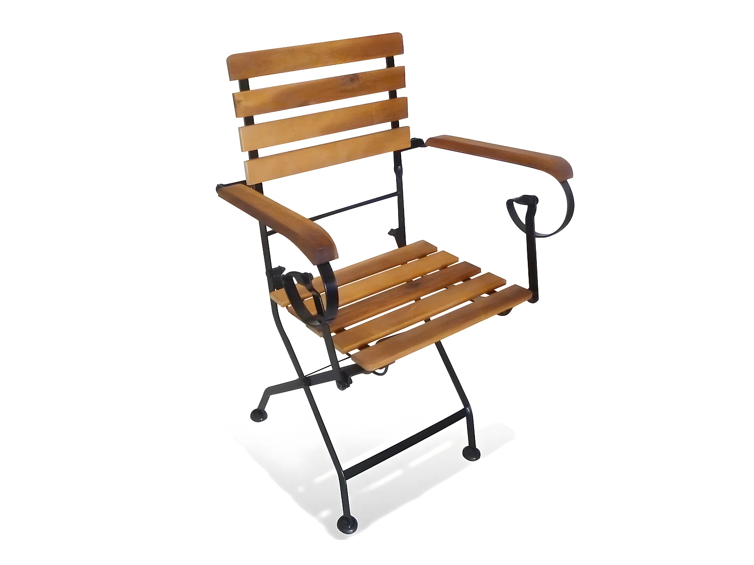 Cadeiras de jardim dobráveis 2 pcs aço e madeira acácia maciça PT438354